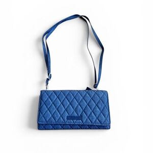Vera Bradley Quilted Blue Crossbody Wallet Bag